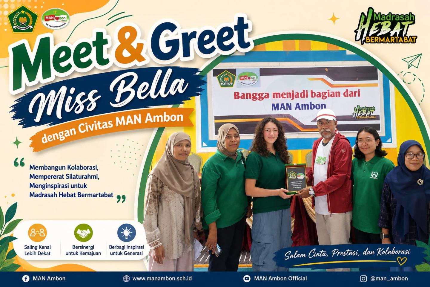 Sambangi MAN Ambon, Mahasiswa Amerika Temu Sapa Bersama Guru dan English Club