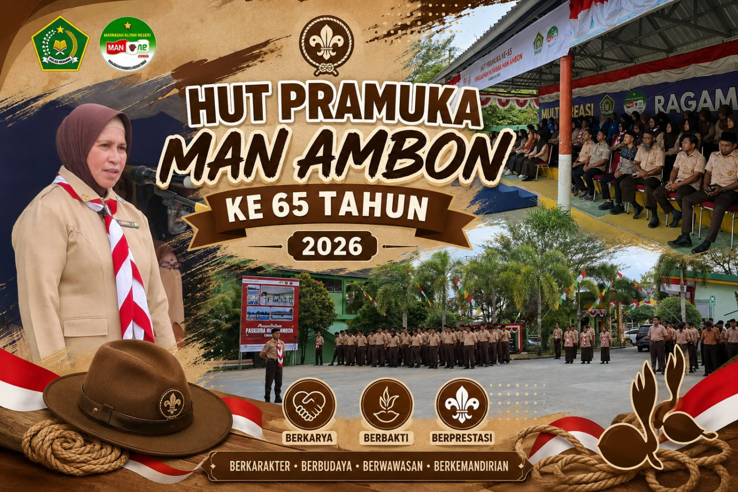 Kabid Penmad Kanwil Kemenag Maluku, Pimpin HUT Pramuka Ke 65 Di MAN Ambon